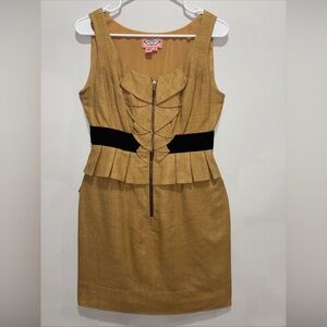 Phoebe Couture Women’s Size 4 Sleeveless Sheath Woven Knee High Silk Dress